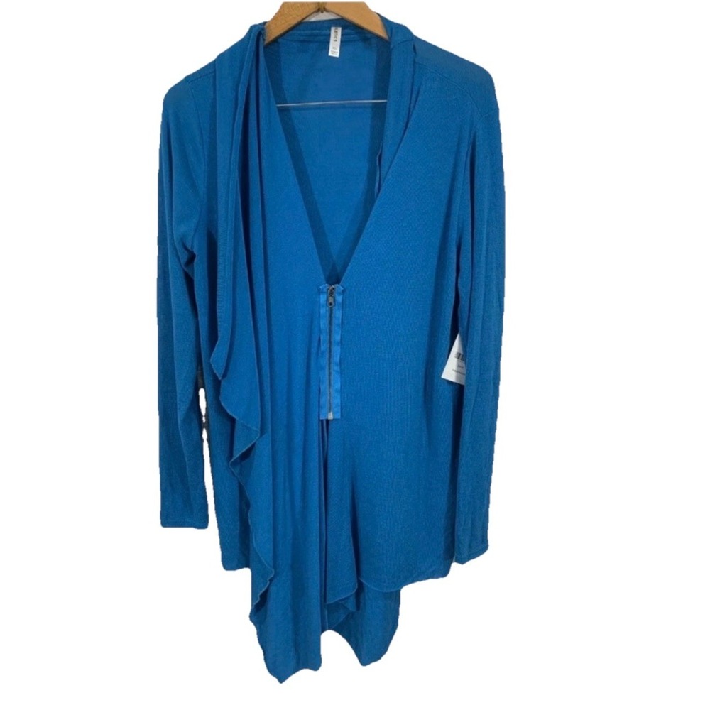 Fabletics Andrea Shrug Blue Cardigan Sweater Bombay Blue XL - Picture 4 of 6